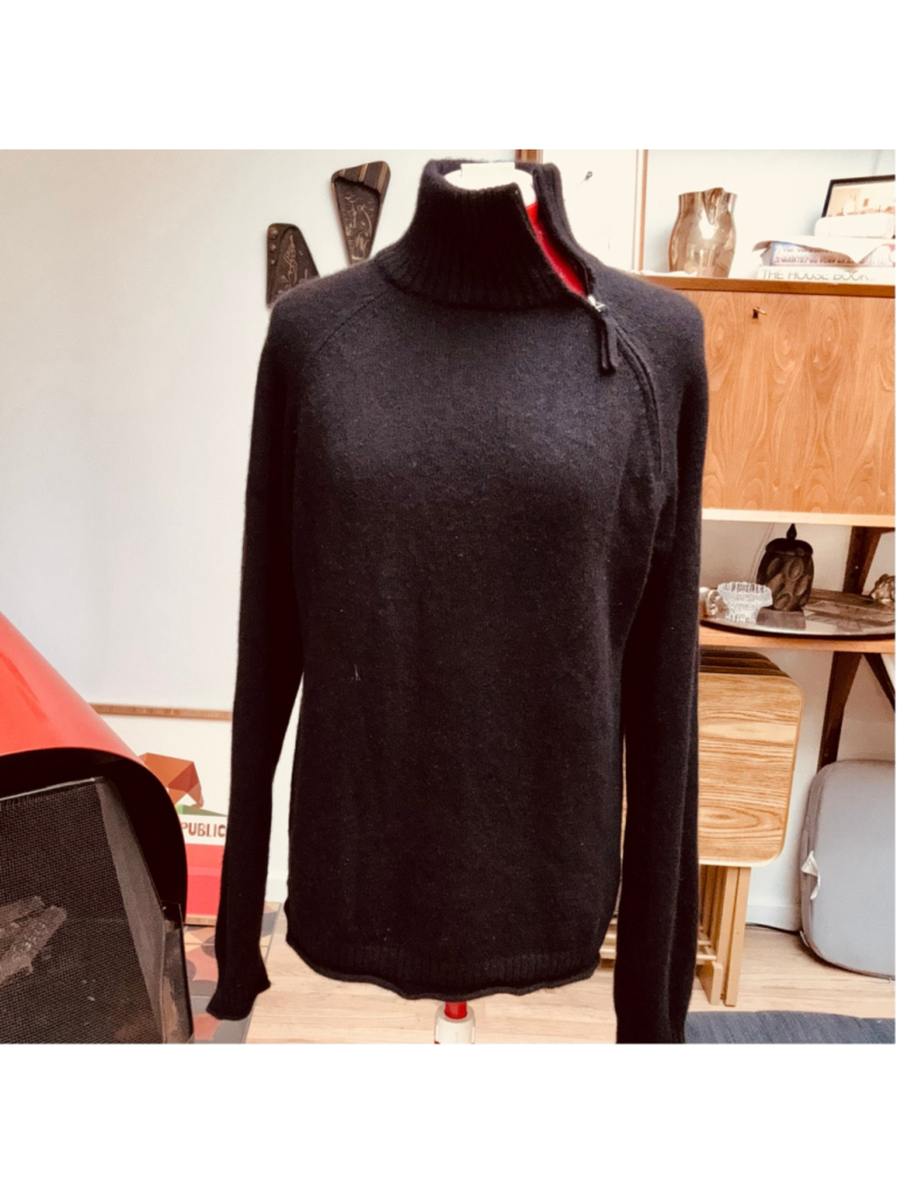 Women's Armani Exchange 100% Cashmere Turtleneck Sweater Black Size M
